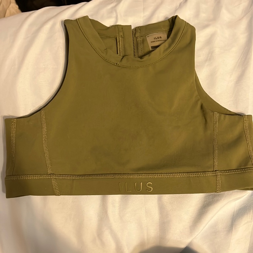 Olive green girls sports bra